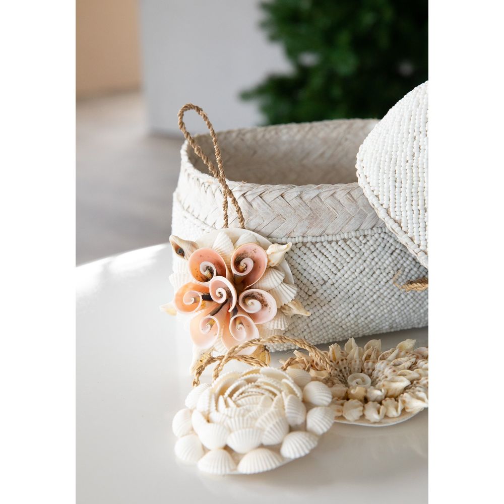 Bazar Bizar Le Panier Perlé-Blanc-Lot de 3