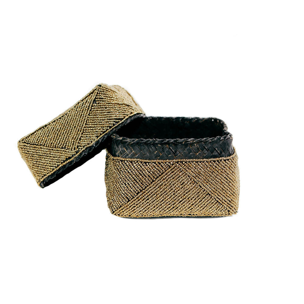 Bazar Bizar Kralenmand - Goud - Set van 3