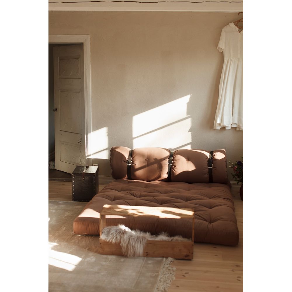 Karup Design BUCKLE-UP SOFA GREY W. 3 BROWN LEATHER BELTS