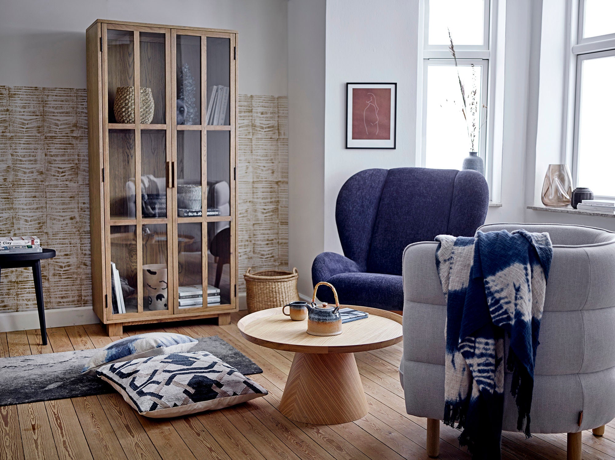 Blooming ville Eave Lounge Stuhl, Blau, Polyester