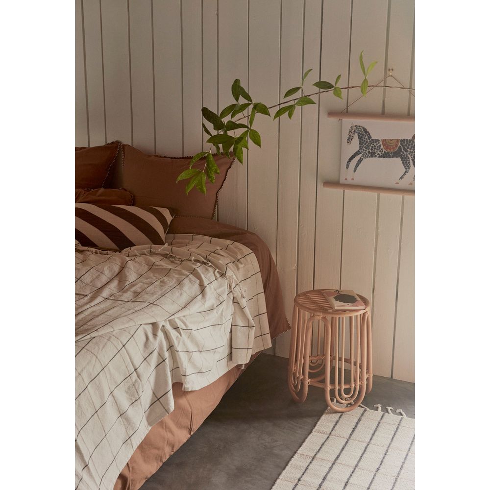 OYOY LIVING Gobi Cover-Grid-Offwhite/Antracita