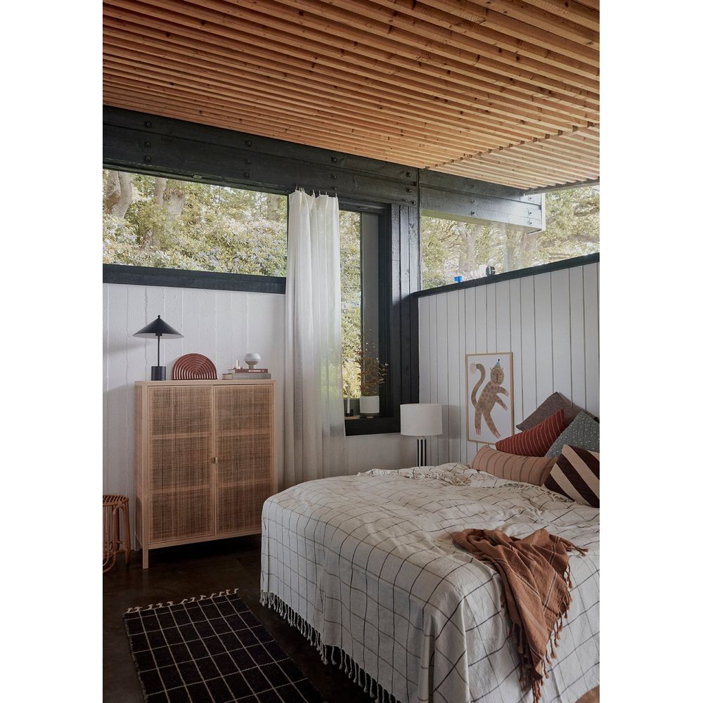 OYOY LIVING Gobi Cover-Grid-Offwhite/Antracita