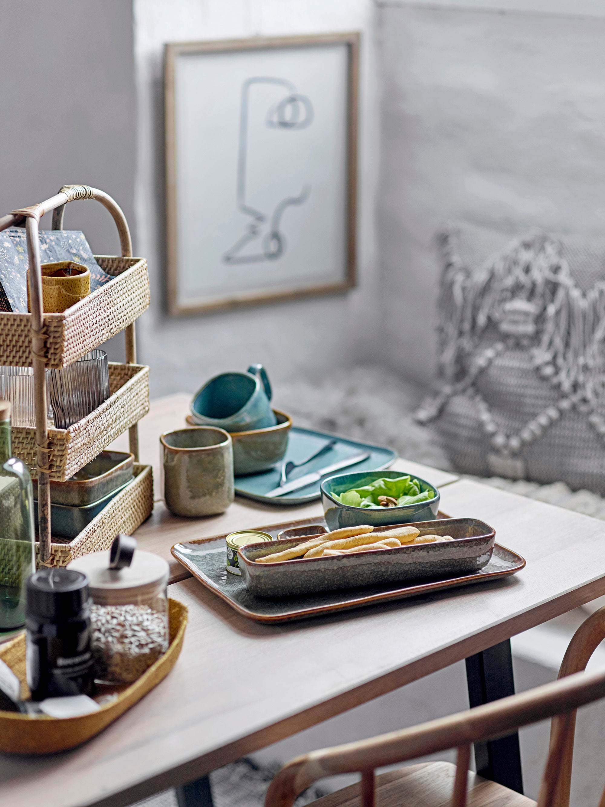 Bloomingville Canasta de Gustas, marrón, hierba de mar