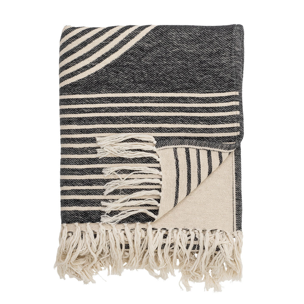 Bloomingville Anek Plaid, Zwart, Katoen