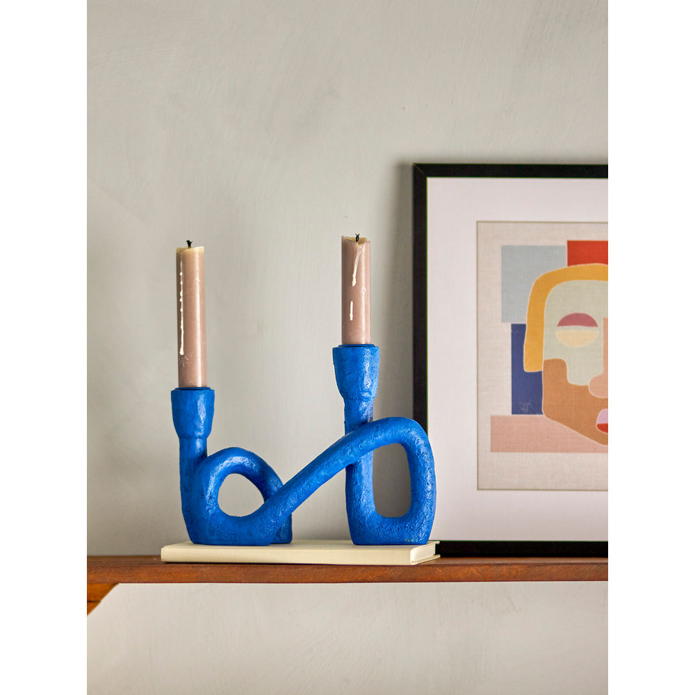 Bloomingville Mashel Kaarshouder, Blauw, Polyresin