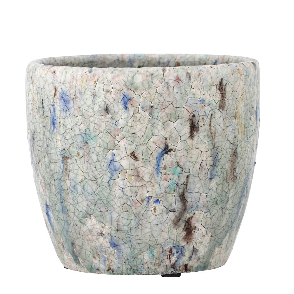 Creative Collection Niin Deco Bloempot, Blauw, Terracotta
