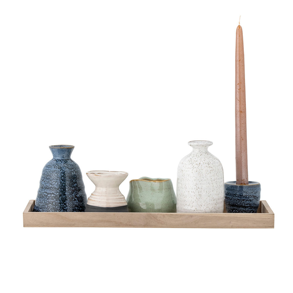 Bloomingville Longo Dienblad met Votief, Blauw, Steengoed