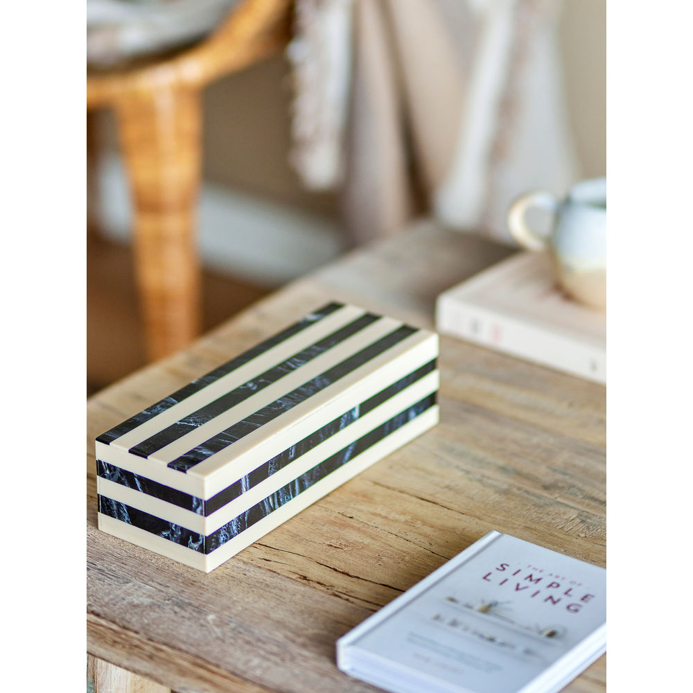Bloomingville Hira Box met Deksel, Zwart, Hars