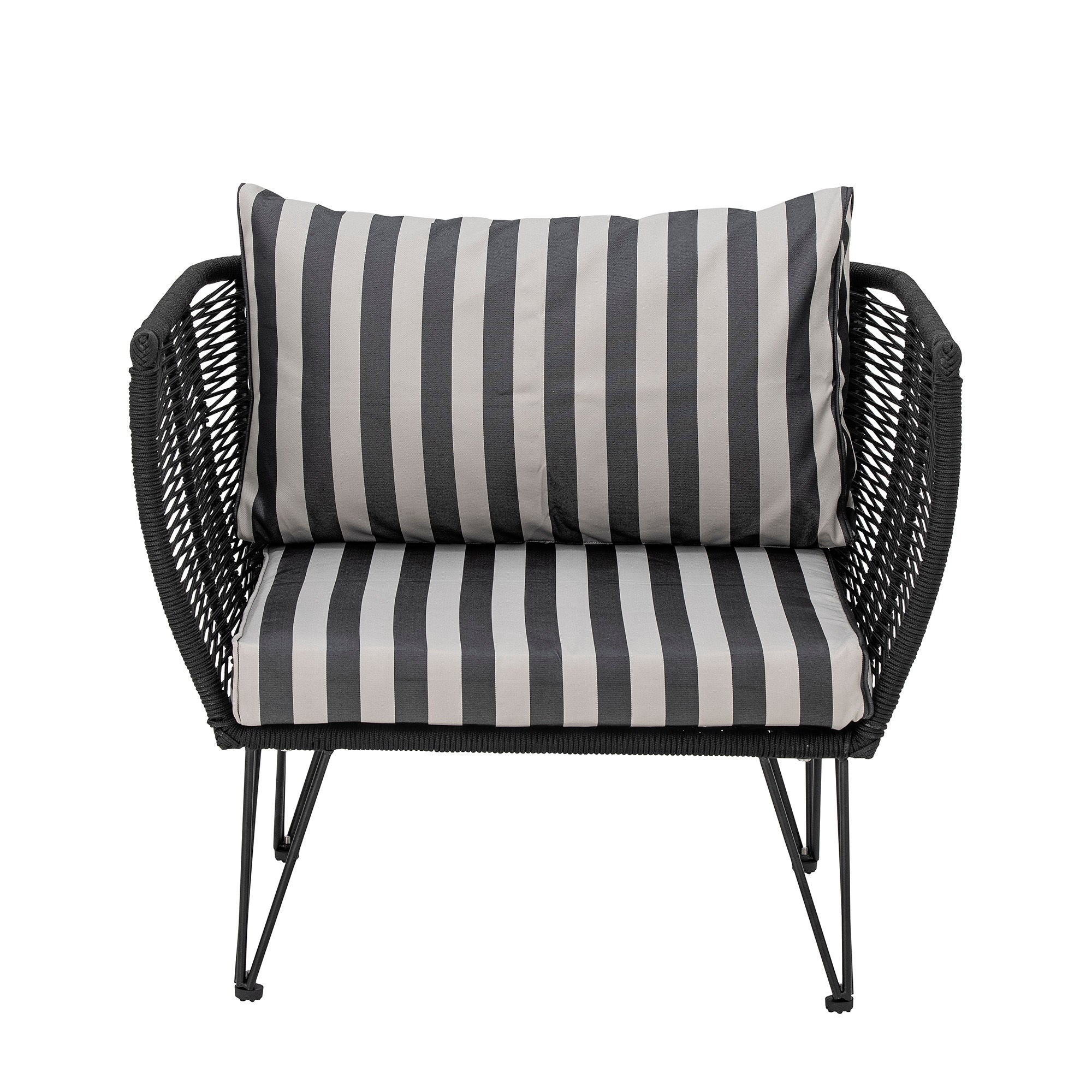 Bloomingville Mundo Kussenhoes (Zonder vulling), Zwart, Polyester