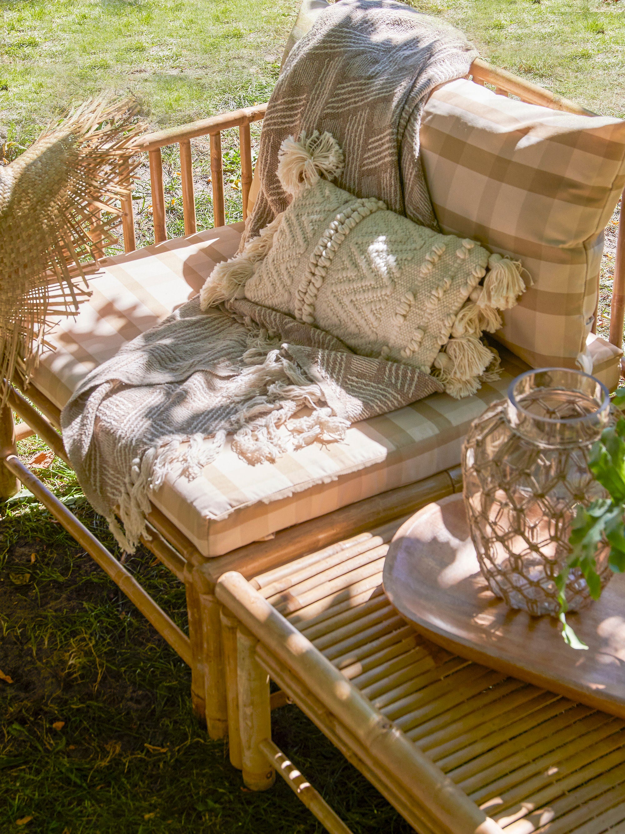 Bloomingville Korfu Module Pouf, Natuur, Bamboe