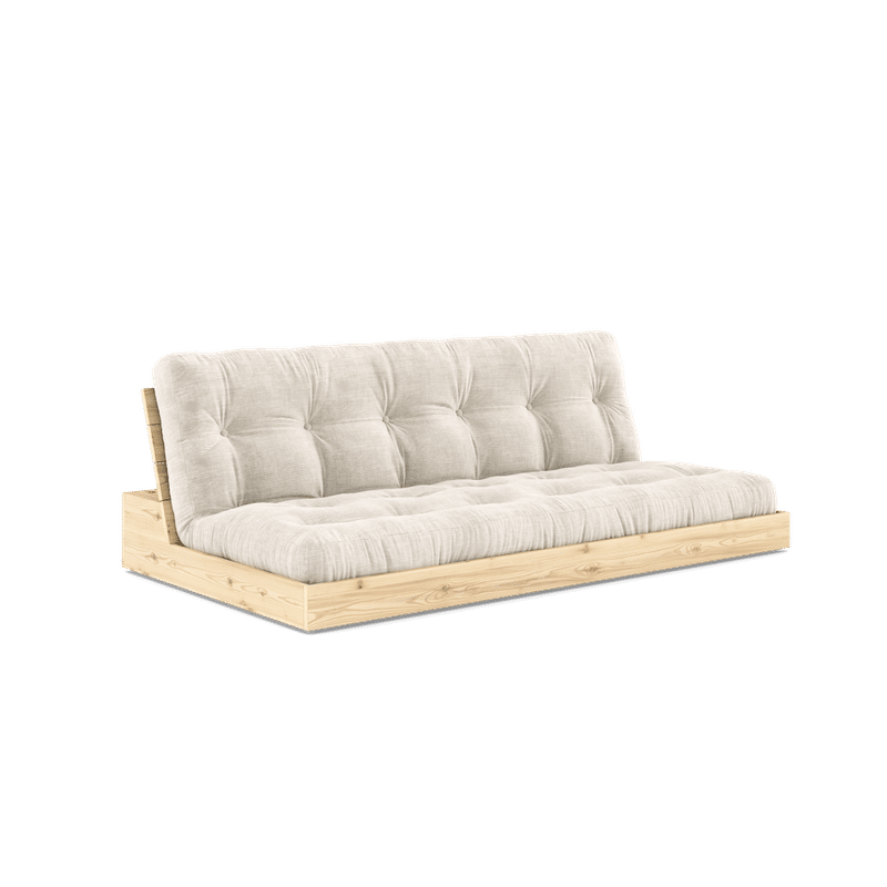 DESIGN BASE CLAIR LAQUÉ W. MATELAS MIXTE 5 COUCHES IVOIRE