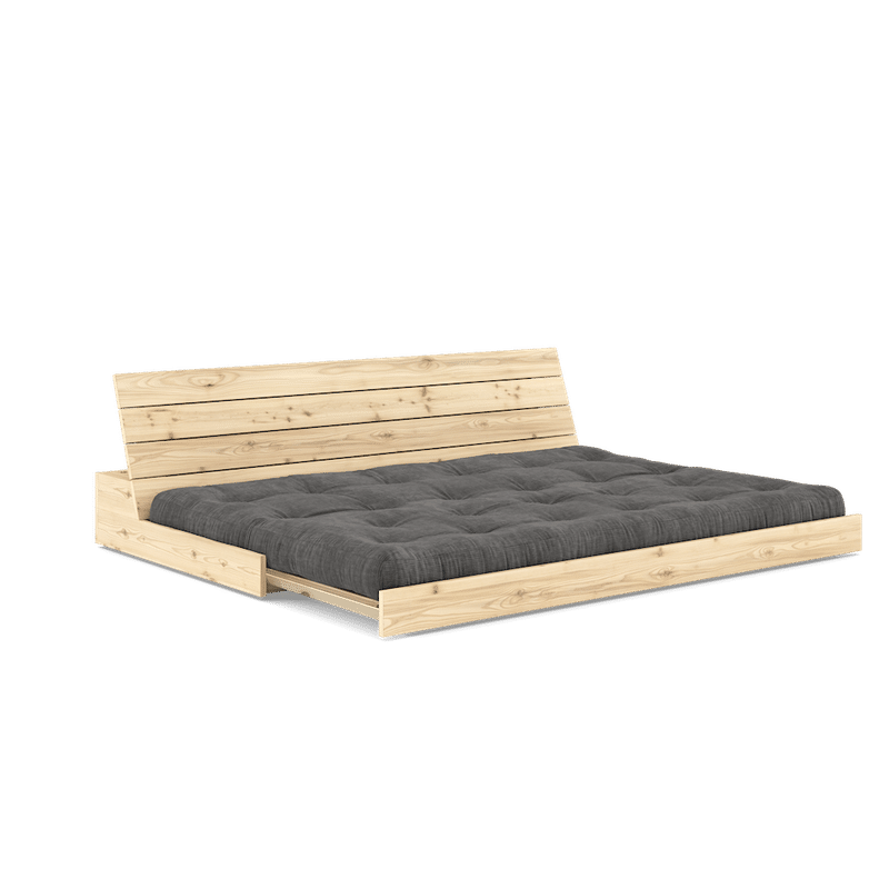 Karup Design BASE CLAIR LAQUE W. MATELAS MIXTE 5 COUCHES CHARBON