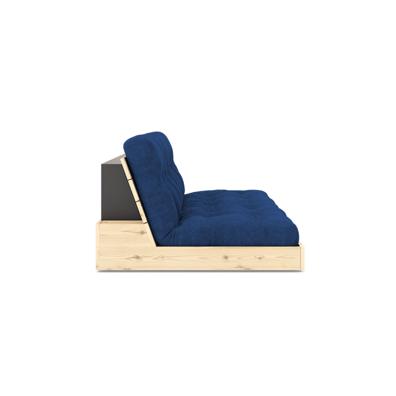 DESIGN BASE CLAIR LAQUÉ W. MATELAS MIXTE 5 COUCHES BLEU ROYAL