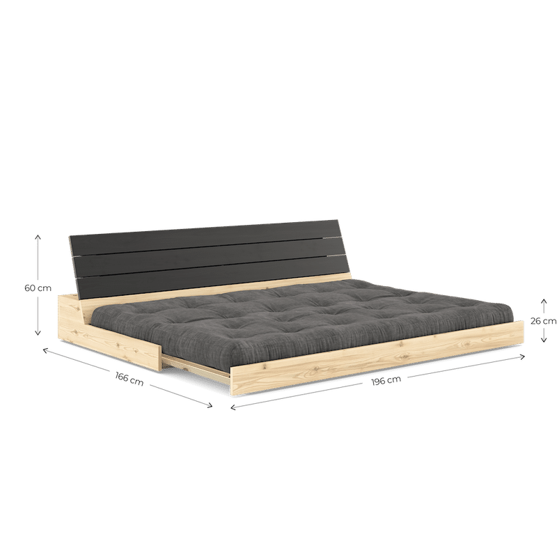 DESIGN BASE CLAIR LAQUÉ W. MATELAS MIXTE 5 COUCHES BLEU ROYAL