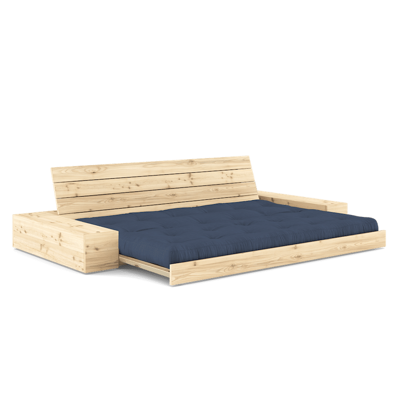 Karup Design BASE LAQUÉ CLAIR AVEC 2 COFFRES CLAIR AVEC MATELAS MIXTE 5 COUCHES MARINE