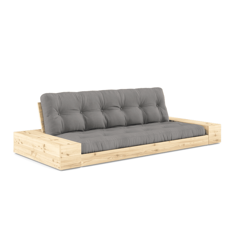 Karup Design BASE CLAIR LAQUE W. 2 SIDEBOXES CLAIR W. MATELAS MIXTE 5 COUCHES GRIS