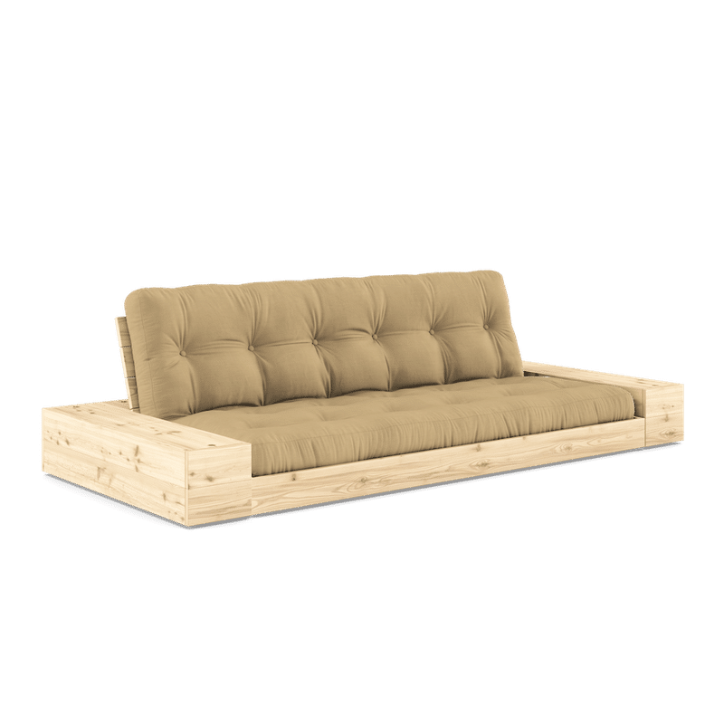 Karup Design BASE CLAIR LAQUE W. 2 SIDEBOXES CLAIR W. MATELAS MIXTE 5 COUCHES BLÉ BEIGE