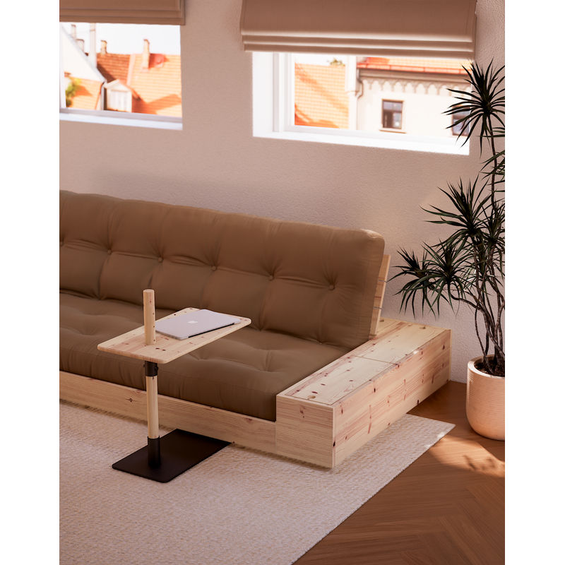 Karup Design BASE CLAIR LAQUE W. 2 SIDEBOXES CLAIR W. MATELAS MIXTE 5 COUCHES BLÉ BEIGE