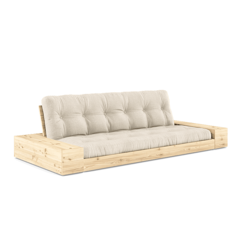 Karup Design SOMMIER LAQUÉ CLAIR AVEC 2 ZIJKANTEN CLAIR AVEC 5-LAGERS MATELAS MIXTE LIN