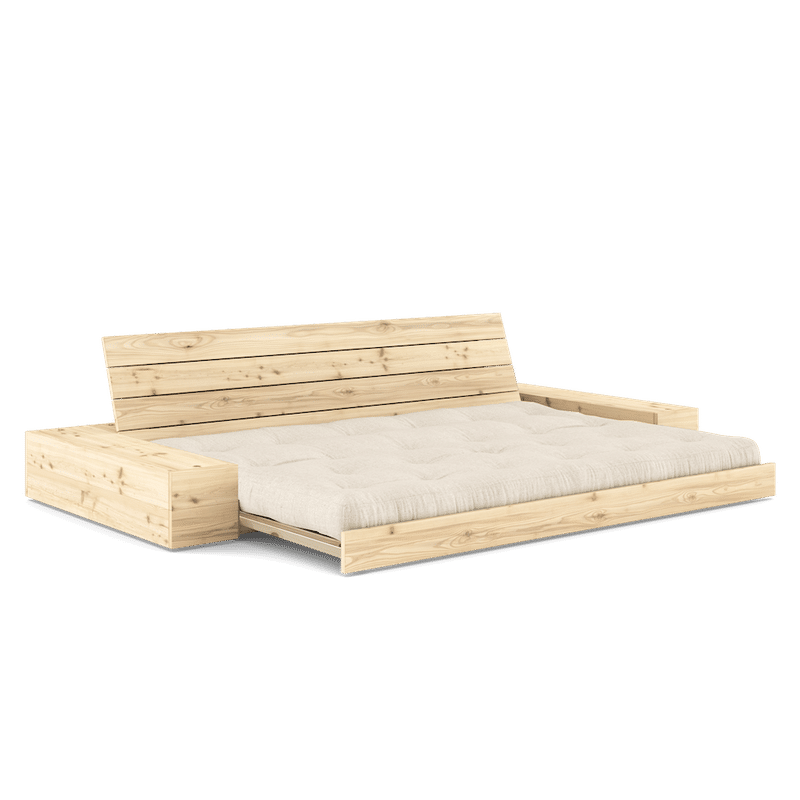 Karup Design SOMMIER LAQUÉ CLAIR AVEC 2 ZIJKANTEN CLAIR AVEC 5-LAGERS MATELAS MIXTE LIN