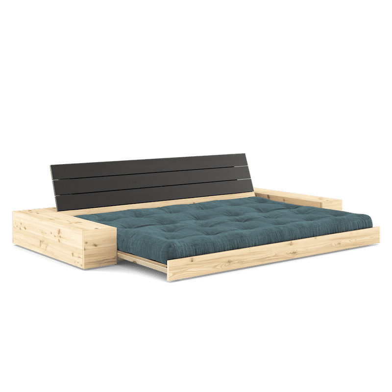 Karup Design BASE NOIR NUIT LAQUÉ W. 2 CÔTÉS LUMINEUX W. 5-MATELAS INFÉRIEUR MIXTE BLEU PÂLE