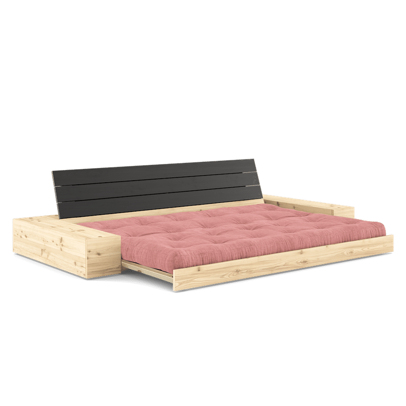 Karup Design BASE NOIR NUIT LAQUÉ W. 2 LEADS LATÉRAUX W. LUMINEUX. 5-INFÉRIEUR MIXTE MATELAS SORBET ROSE