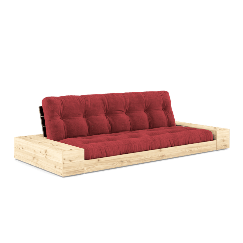 Karup Design BASE NOIR NUIT LAQUÉ W. 2 CÔTÉS LUMINEUX W. 5-MATELAS MIXTE INFÉRIEUR ROUGE RUBIS