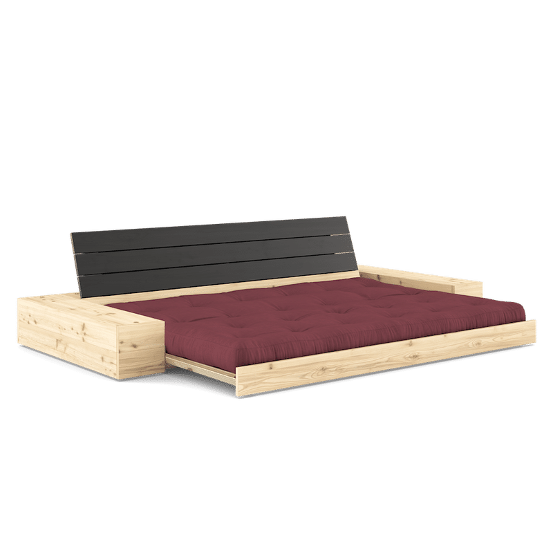 Karup Design BASE NOIR NUIT LAQUÉ W. 2 CÔTÉS LUMINEUX W. 5-MATELAS INFÉRIEUR MIXTE BORDEAUX