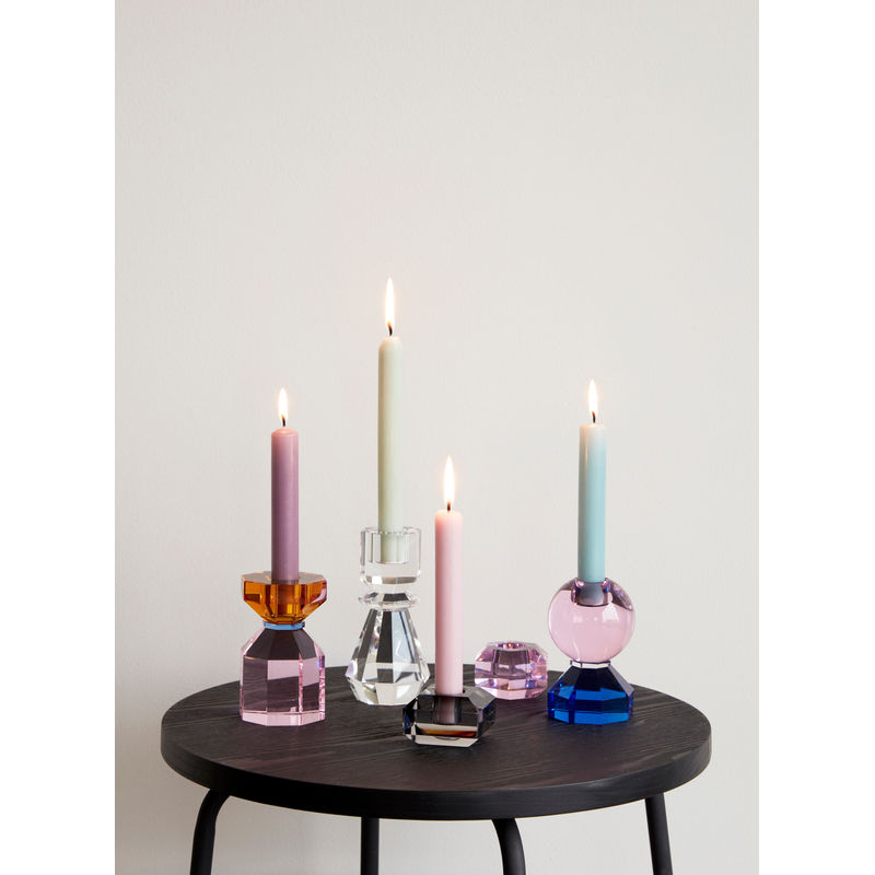 Hübsch Gem Candelabro Rosa/Azul