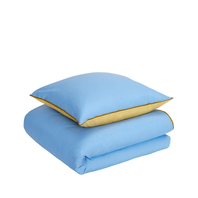 Hübsch Aki Ropa de cama 60/200 Azul/Amarillo