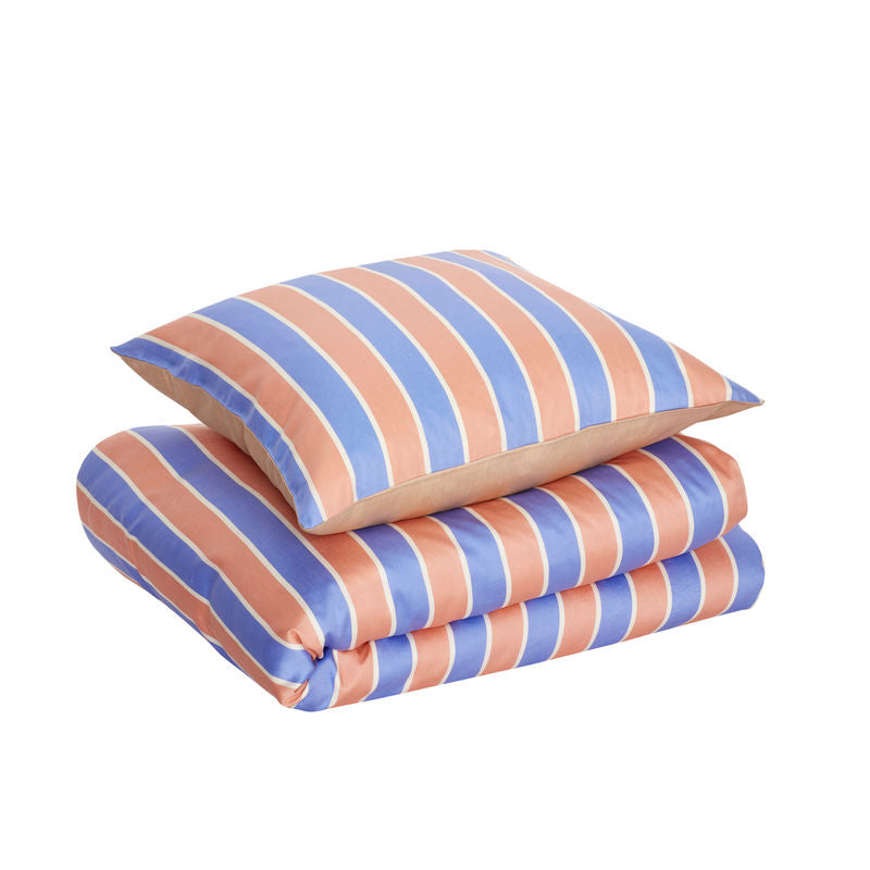 Hübsch Solace Beddengoed 60X63 140X220 Blauw/Oranje