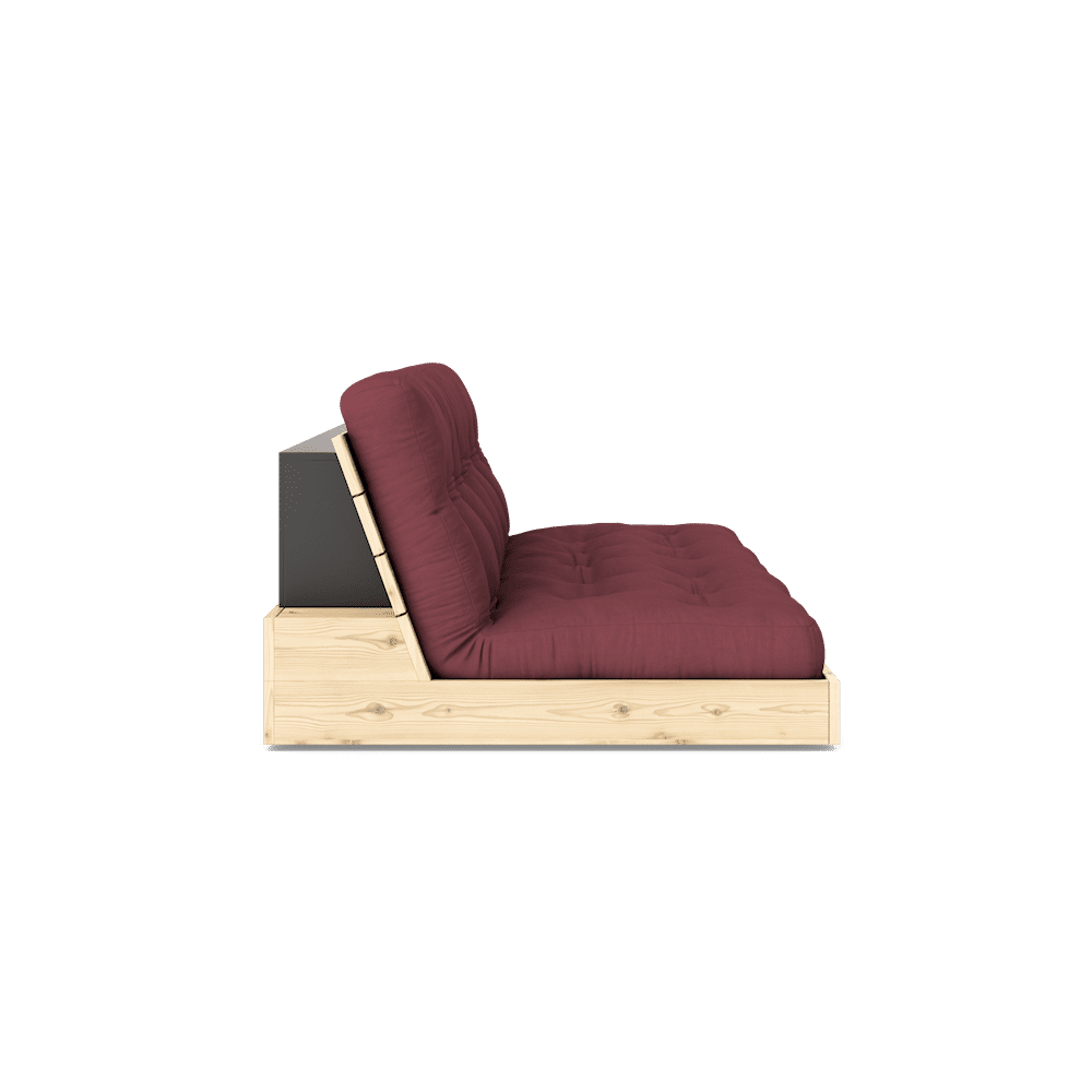 Karup Design BASE CLAIR LAQUE W. MATELAS MIXTE 5 COUCHES BORDEAUX