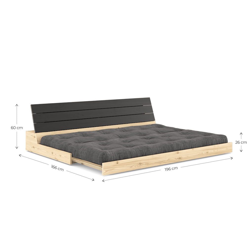 Karup Design BASE CLAIR LAQUE W. MATELAS MIXTE 5 COUCHES BORDEAUX