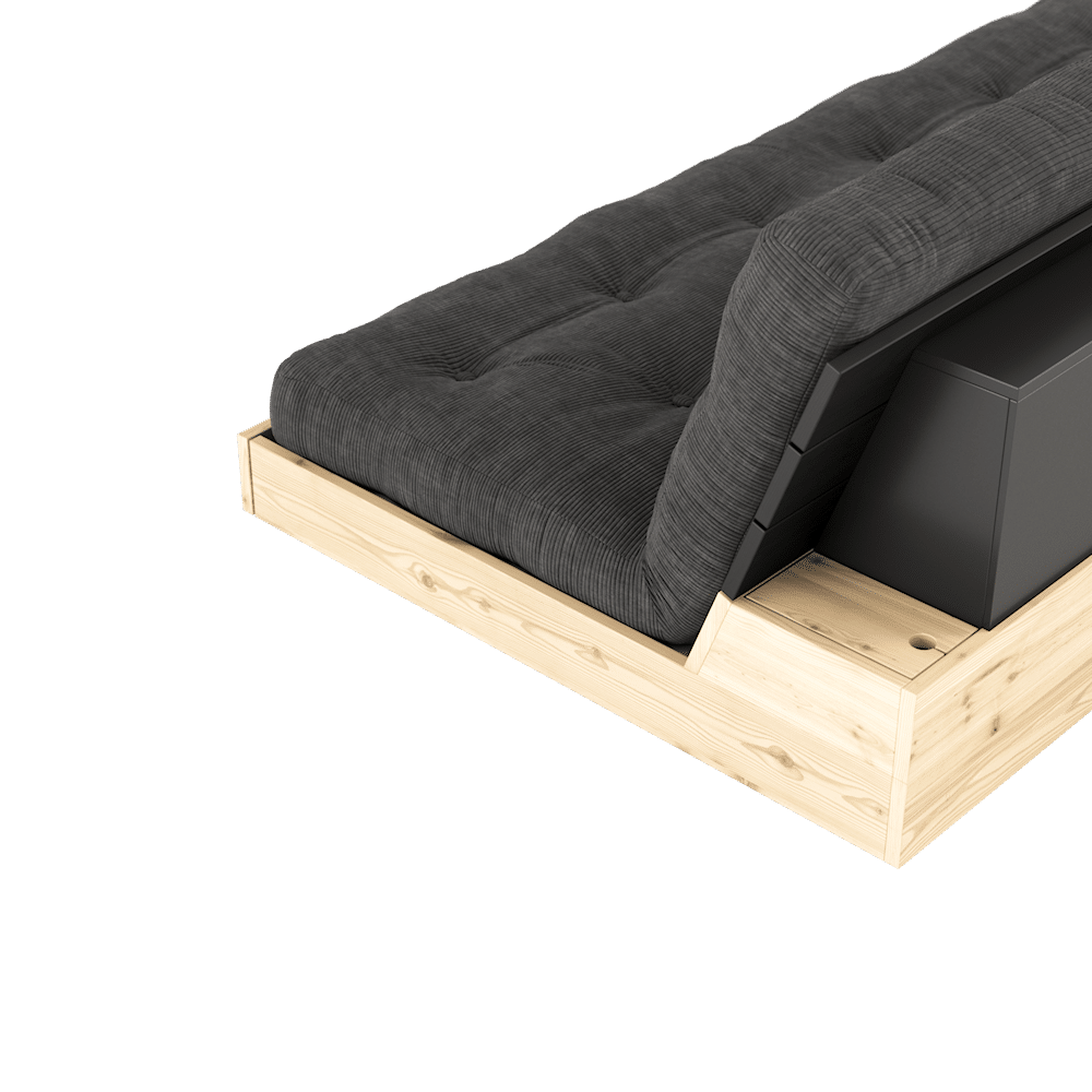 Karup Design BASE NEGRO NOCHE LACADO CON COLCHÓN MIXTO 5 CAPAS CARBÓN