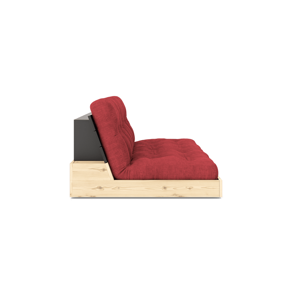 Design NOIR NUIT LAQUÉ W. MATELAS MIXTE 5 COUCHES ROUGE RUBIS