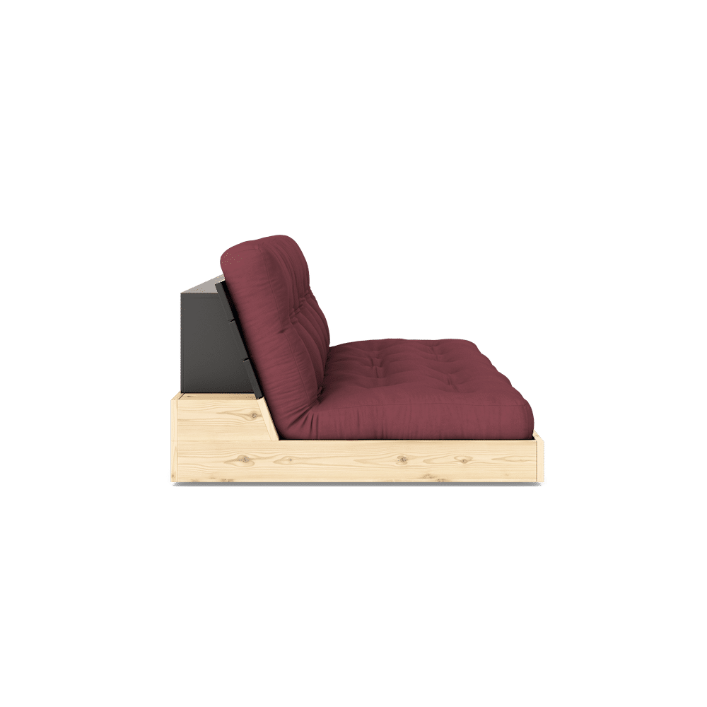 Karup Design BASE NOIR NUIT LAQUÉ W. MATELAS MIXTE 5 COUCHES BORDEAUX