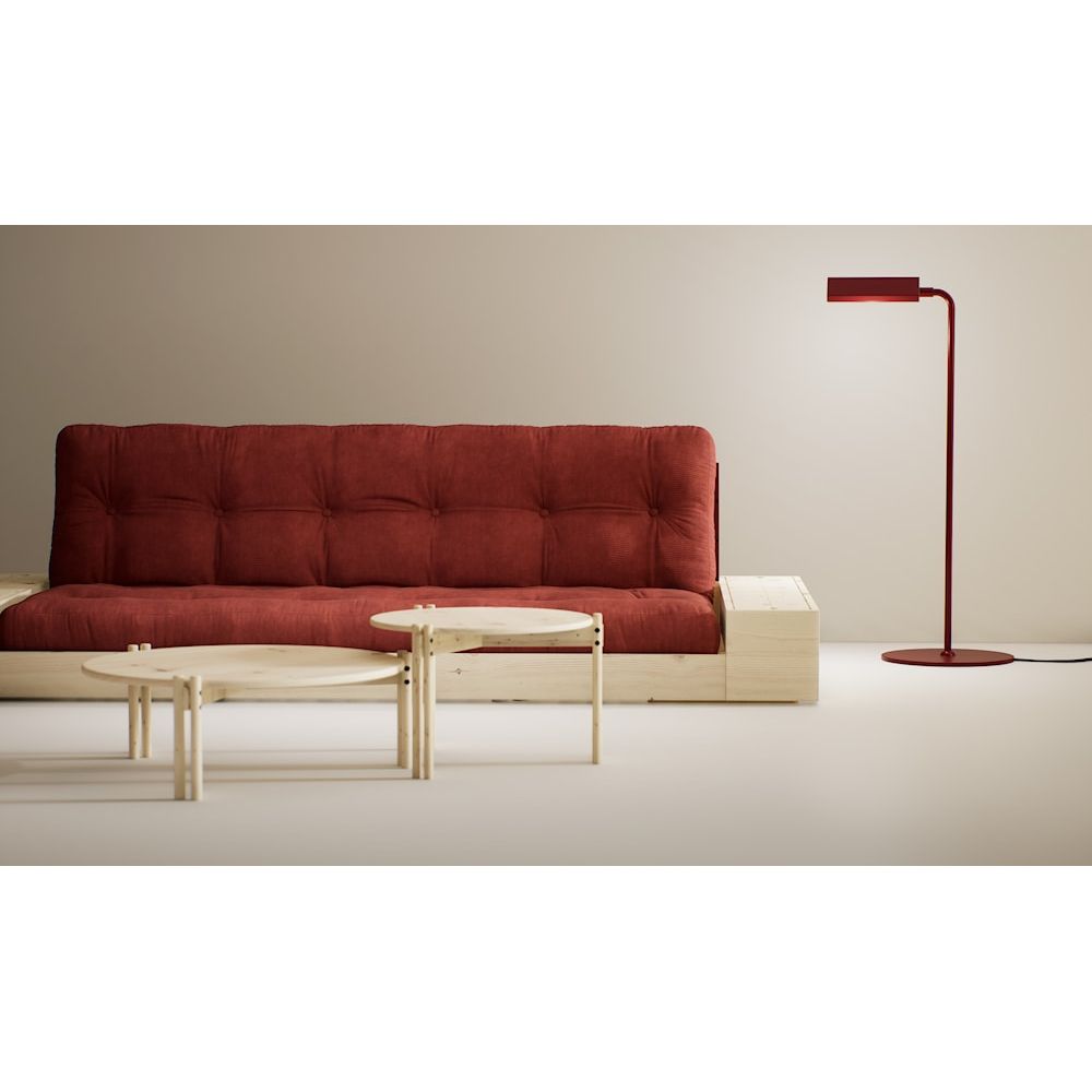 Karup Design BASE NOIR NUIT LAQUÉ W. MATELAS MIXTE 5 COUCHES BORDEAUX