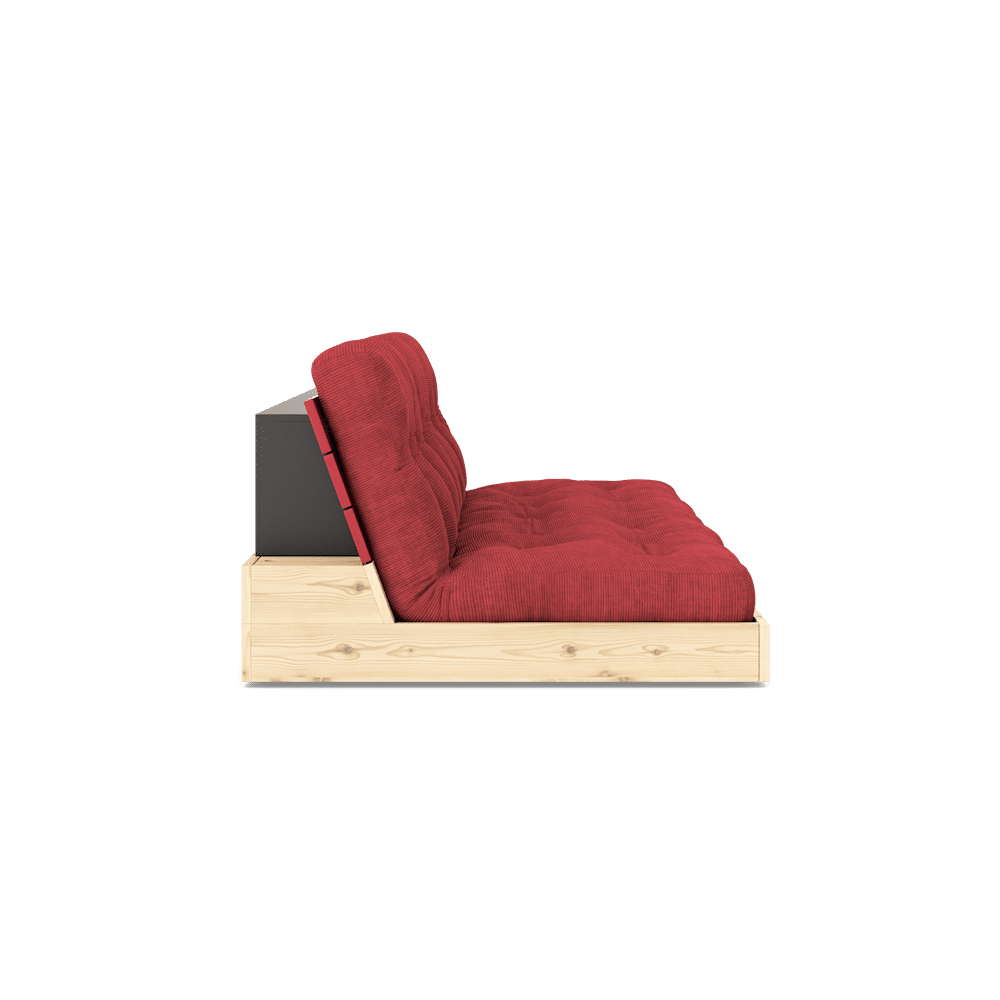 Karup Design SOMMIER COQUELICOT LAQUÉ ROUGE A. MATELAS MIXTE 5 COUCHES ROUGE RUBIS