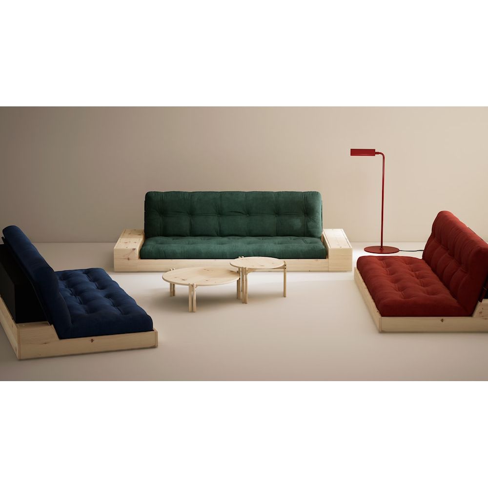 Karup Design SOMMIER COQUELICOT LAQUÉ ROUGE A. MATELAS MIXTE 5 COUCHES ROUGE RUBIS