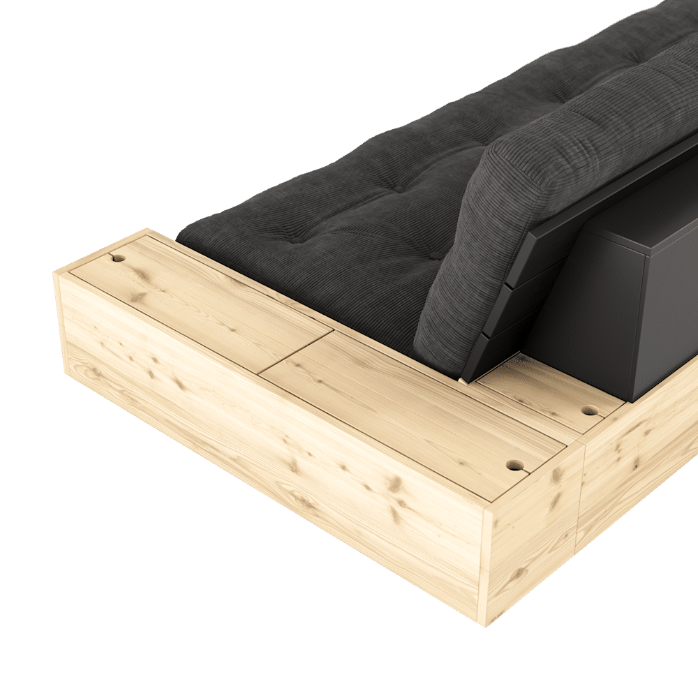 Karup Design BASE KLARE LACKIERT W. 2 SIDEBOXES KLAREN W. 5-Schicht GEMISCHTE MATRATZE CHARCOAL