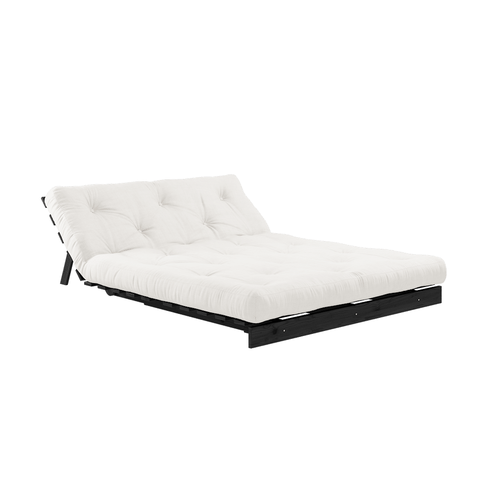 Design ROOTS NOIR LAQUÉ 140X200 W. ROOTS MATELAS NATUREL