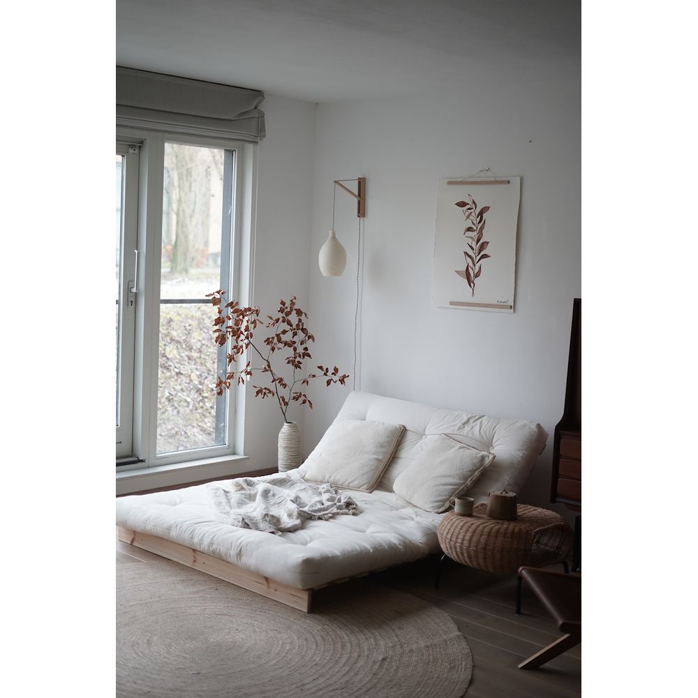 Design ROOTS NOIR LAQUÉ 140X200 W. ROOTS MATELAS NATUREL