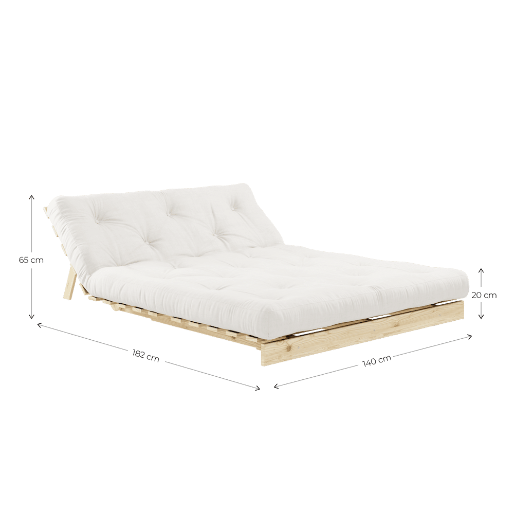 Design ROOTS NOIR LAQUÉ 140X200 W. ROOTS MATELAS NATUREL