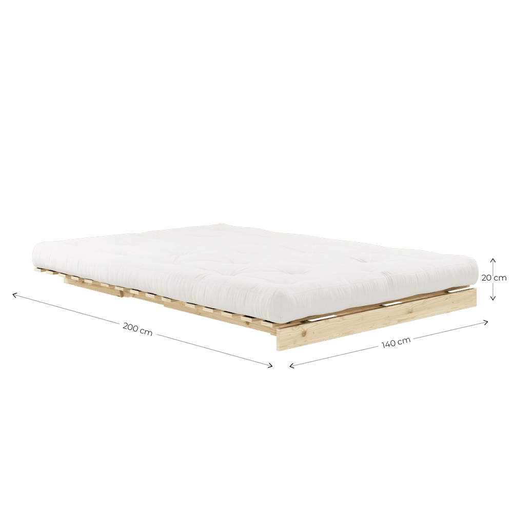 Design ROOTS NOIR LAQUÉ 140X200 W. ROOTS MATELAS NATUREL