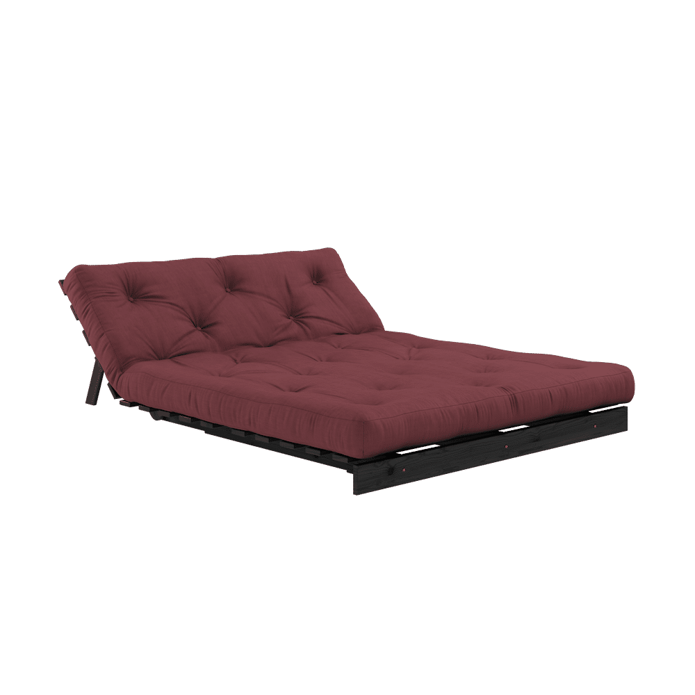 Karup Design ROOTS BLACK LACQUERED 140 X 200 W. ROOTS MATTRESS BORDEAUX