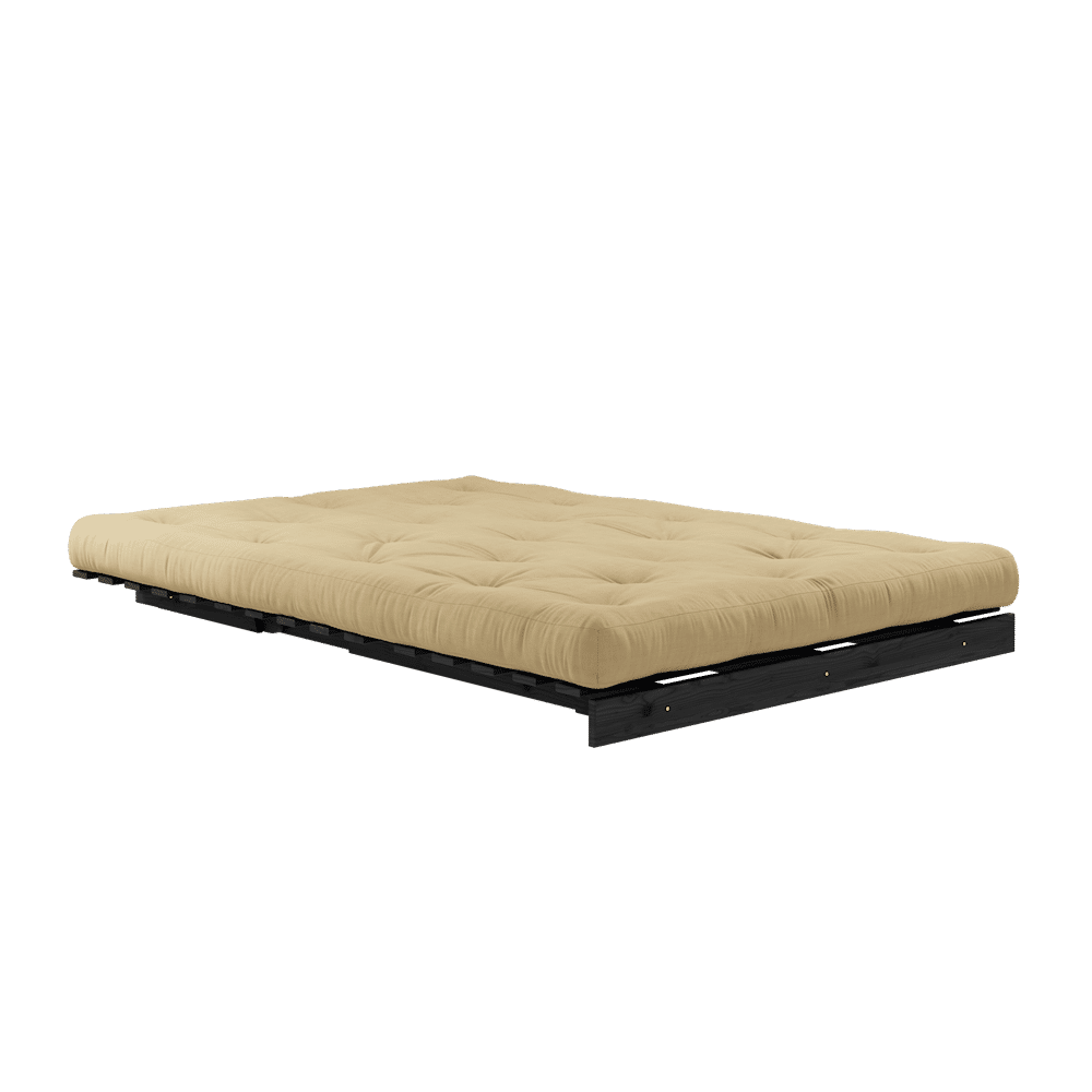 Karup Diseño ROOTS NEGRO LACADO 140X200 W. ROOTS COLCHÓN TRIGO BEIGE