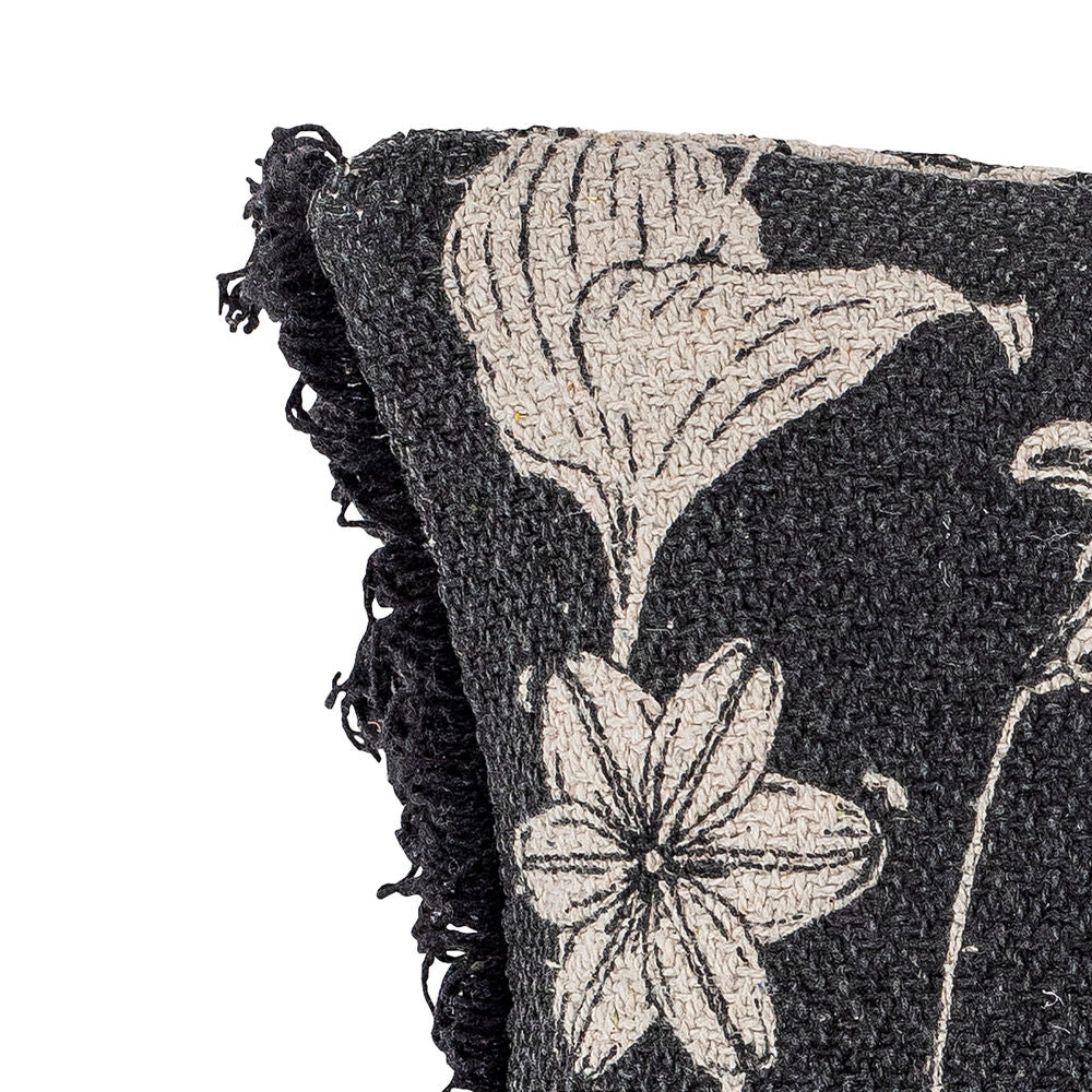 Bloomingville coussin Mali, noir, coton recyclé