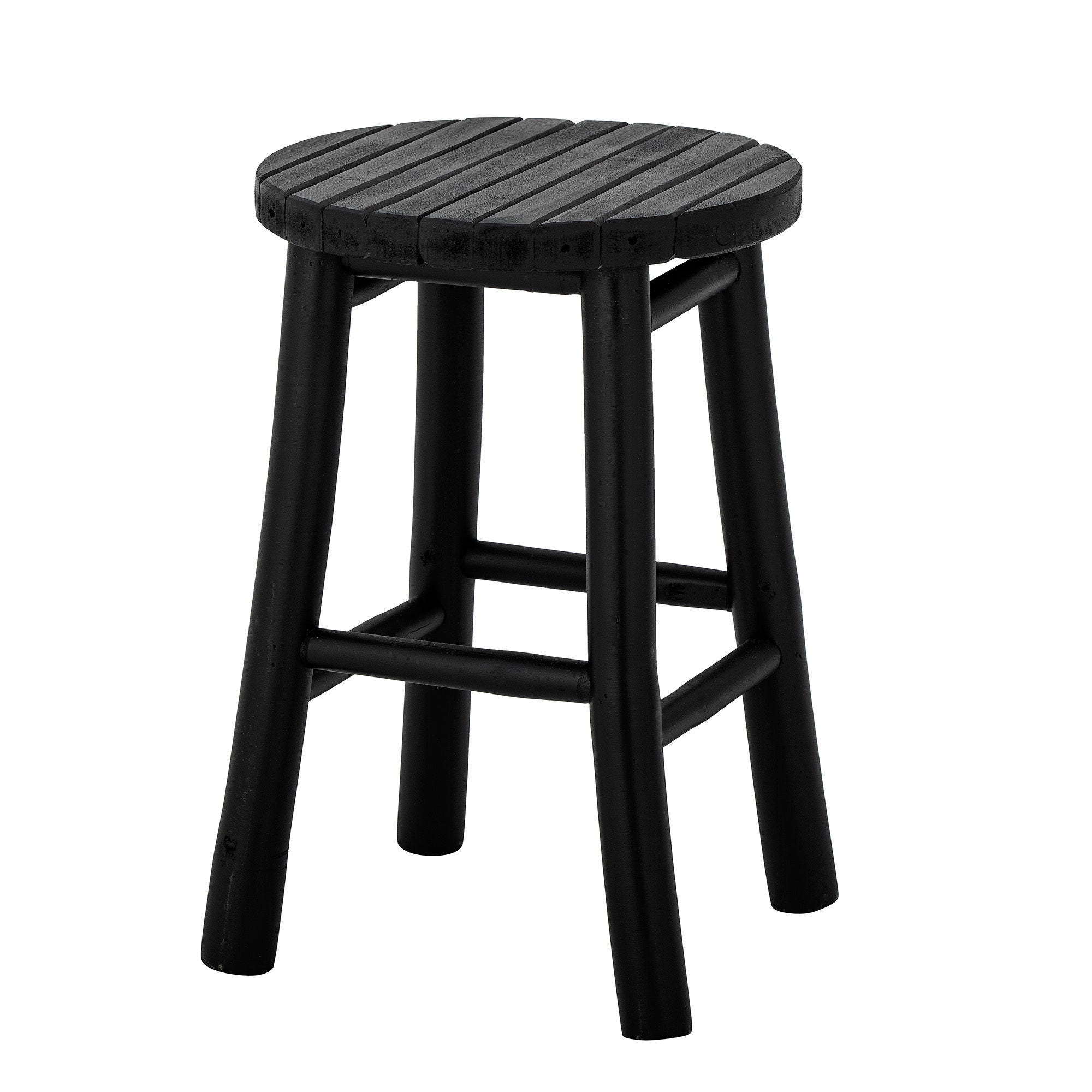 Bloomingville Tabouret Bilbo, Noir, Bambou