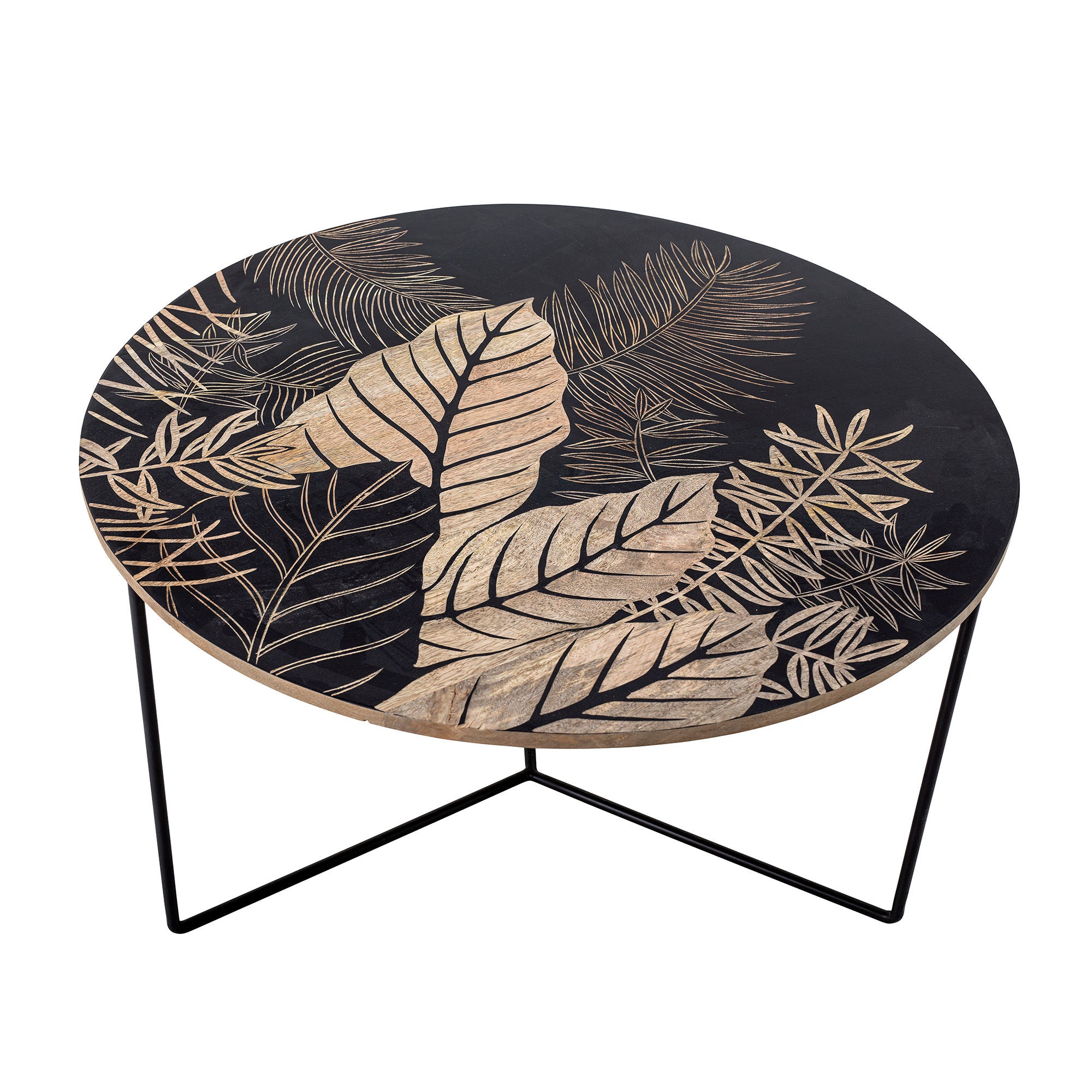 Mesa de centro Creative Collection Lac, negro, mango