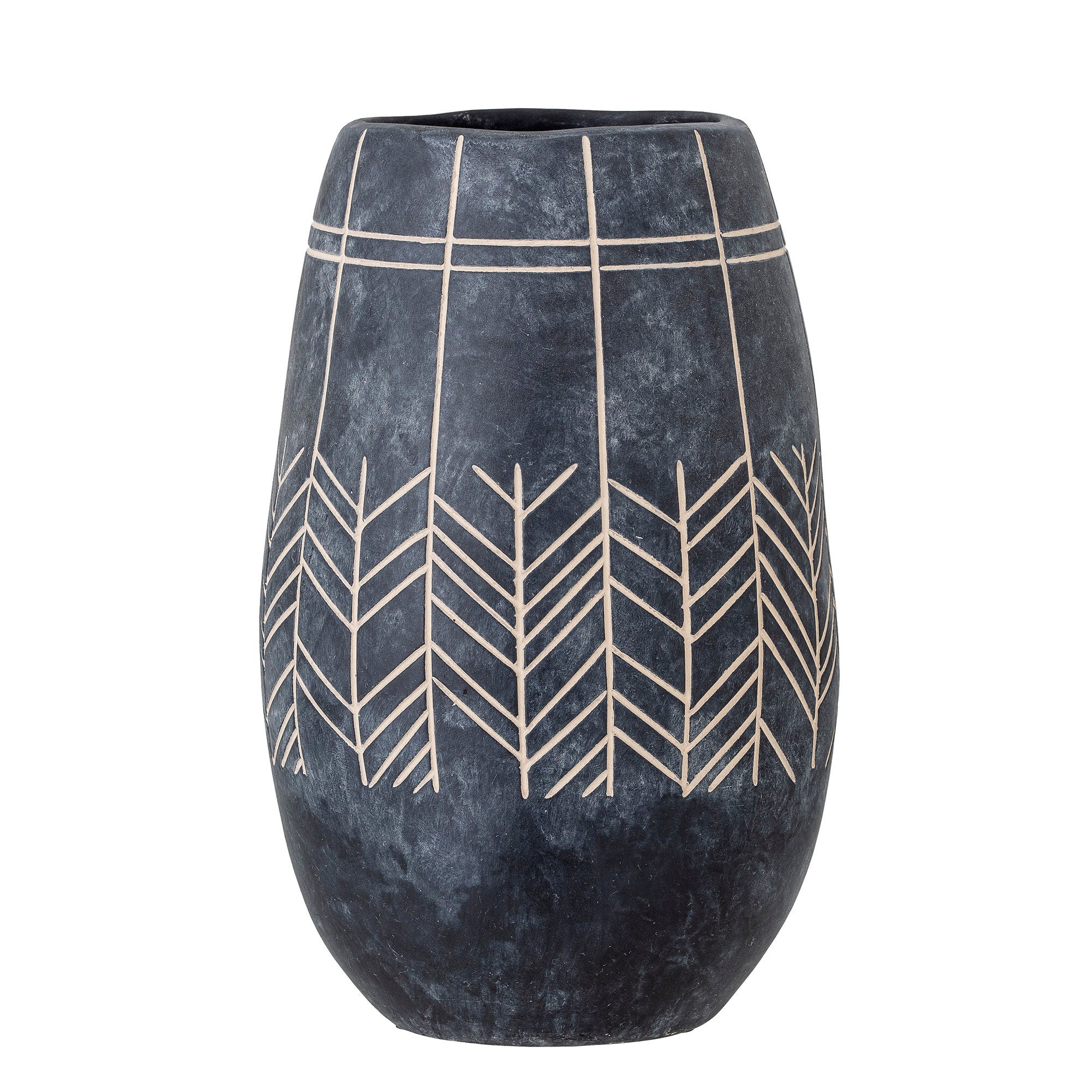 Bloomingville Mahi Deco Vase, Noir, Céramique